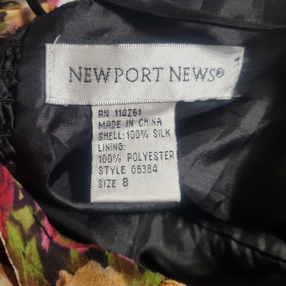 Vintage Newport News 100% Silk Floral Dress Size 8 - Picture 5 of 5